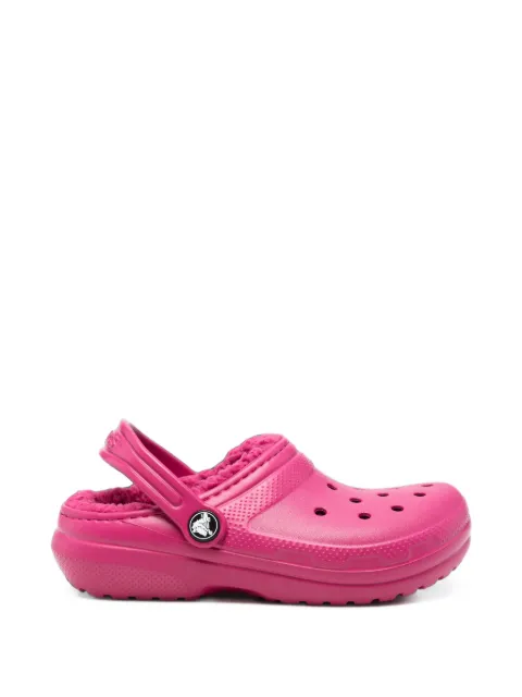Crocs Kids perforated faux-shearling clogs