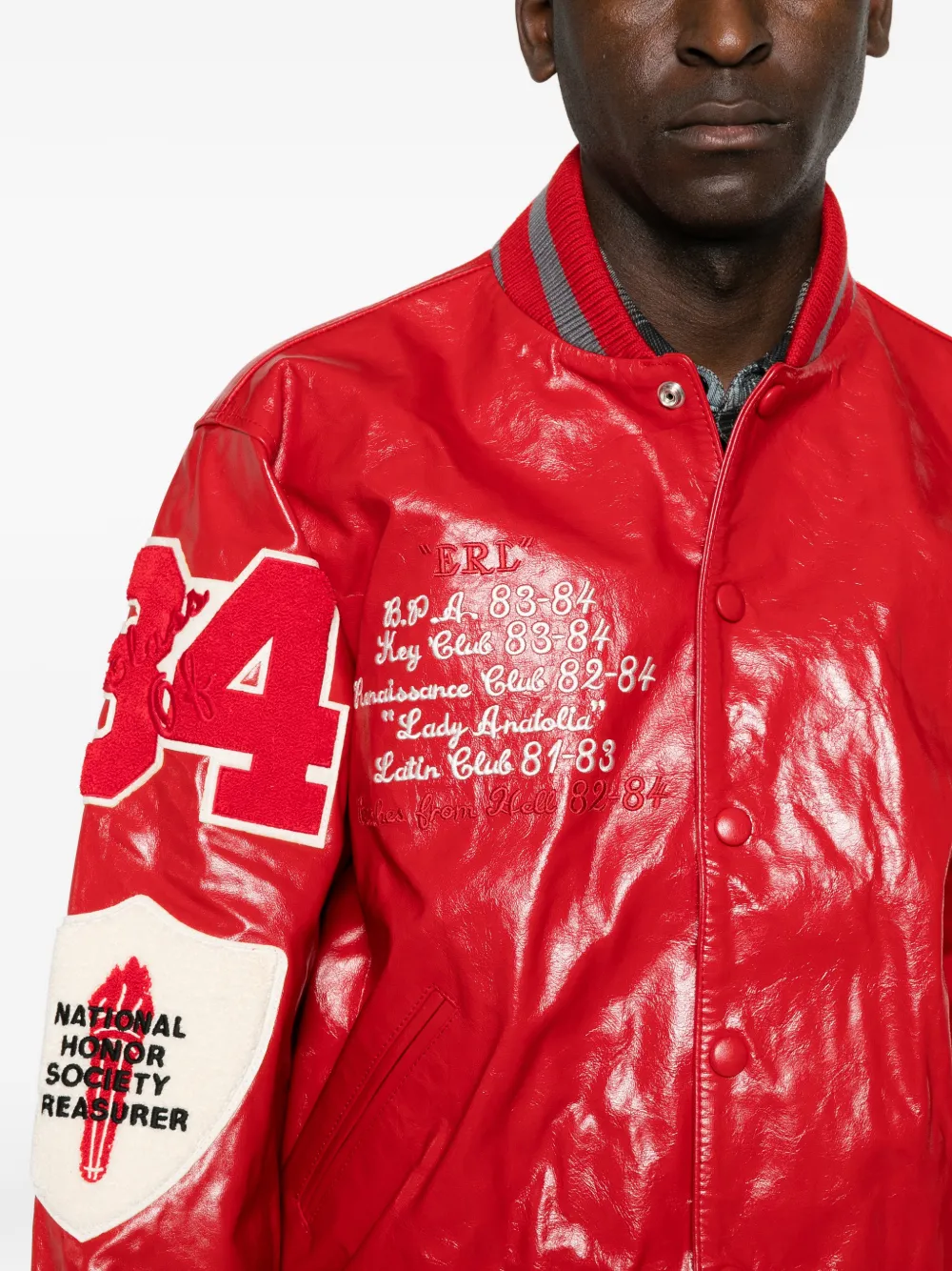 ERL Universiteitsjack met patchdetail Rood