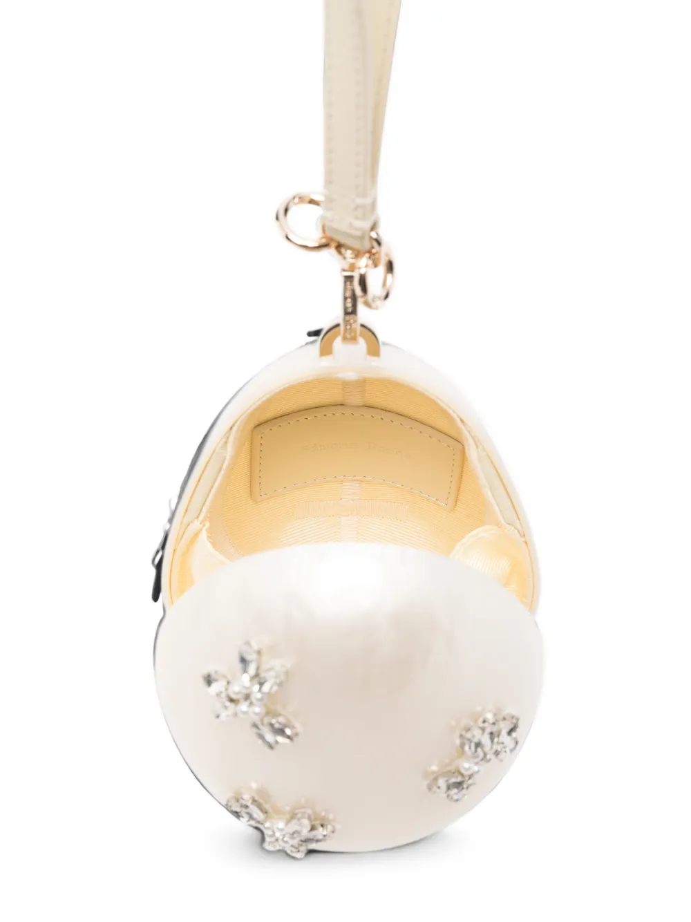 Simone Rocha crystal-embellished Egg tote bag Beige