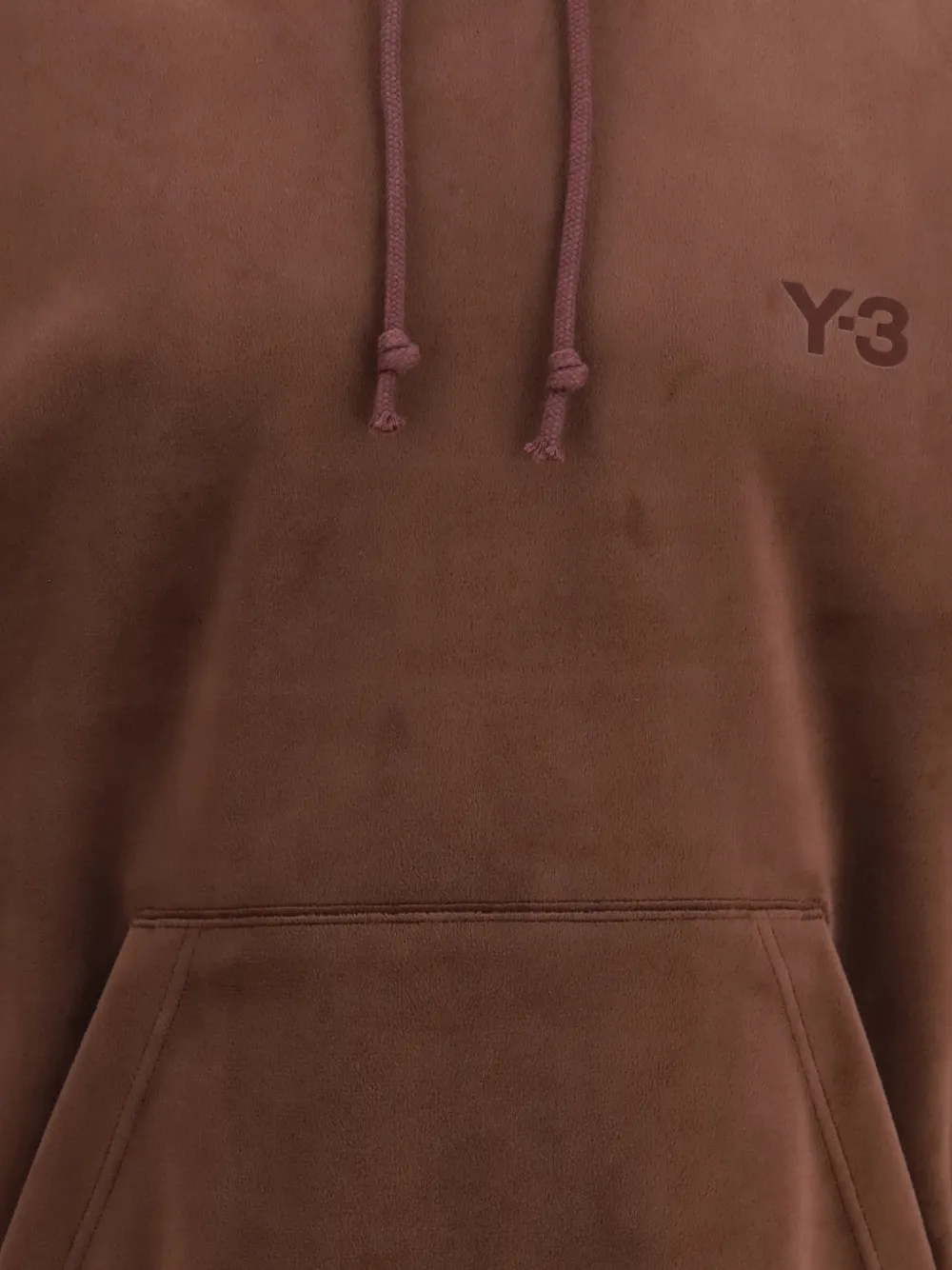 Y-3 Ribfluwelen hoodie Bruin