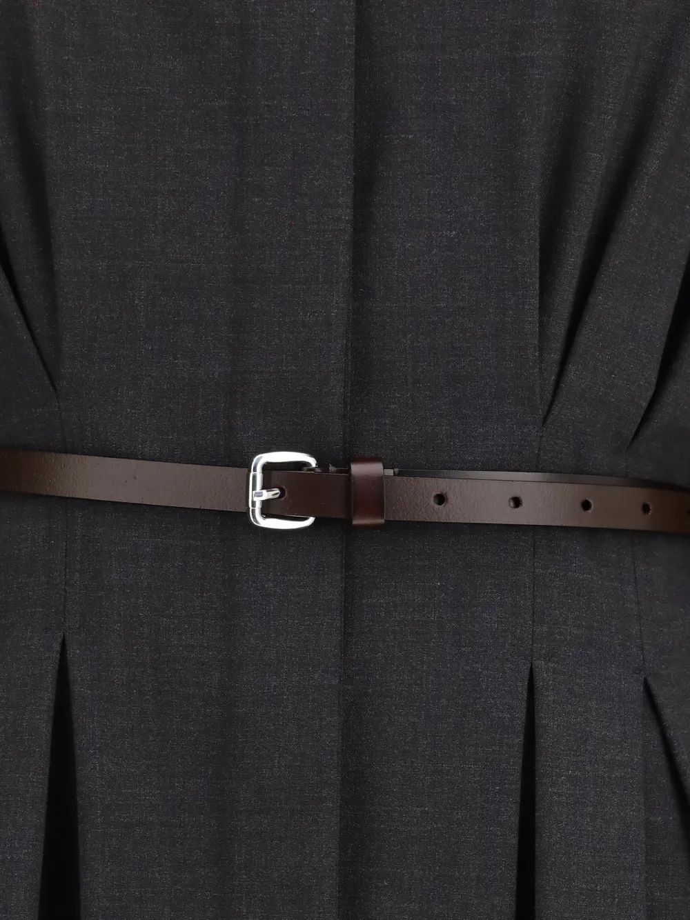P.A.R.O.S.H. Jurk met geplooide taille en ceintuur Grijs
