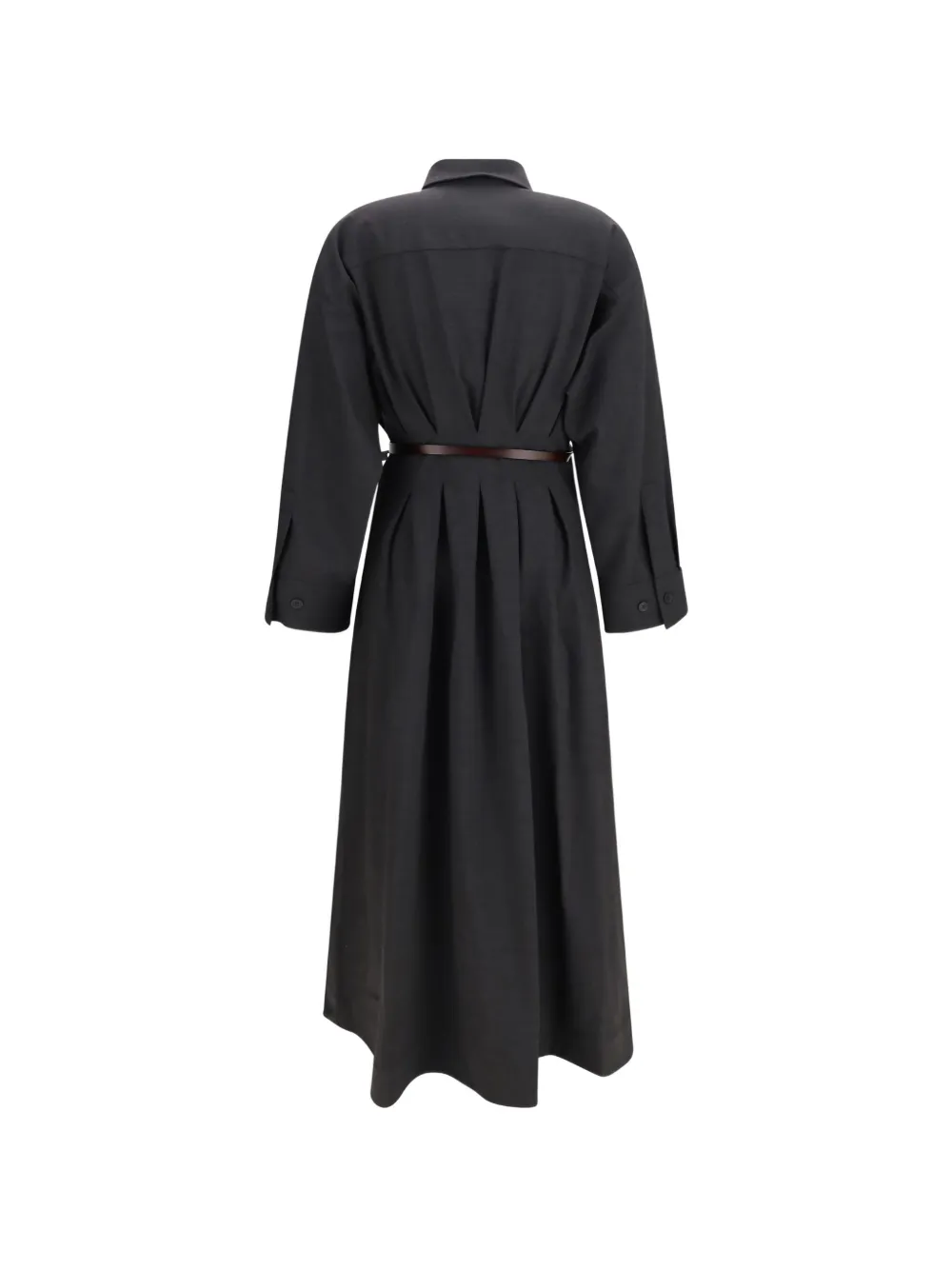 P.A.R.O.S.H. Jurk met geplooide taille en ceintuur Grijs