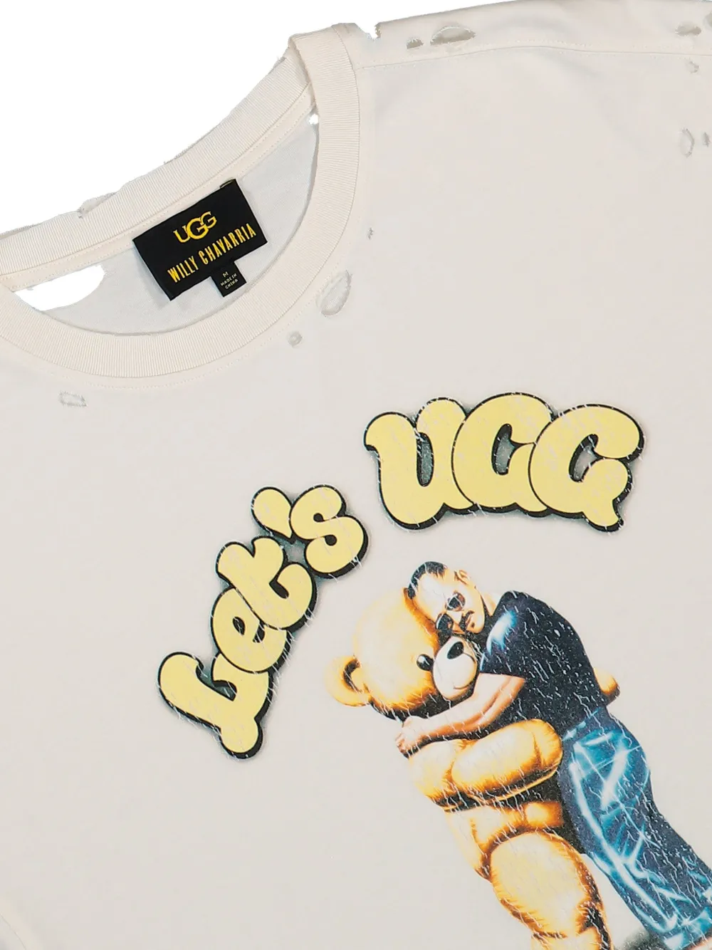 UGG x Willy Chavarria Hug It T-shirt met grafische print Beige