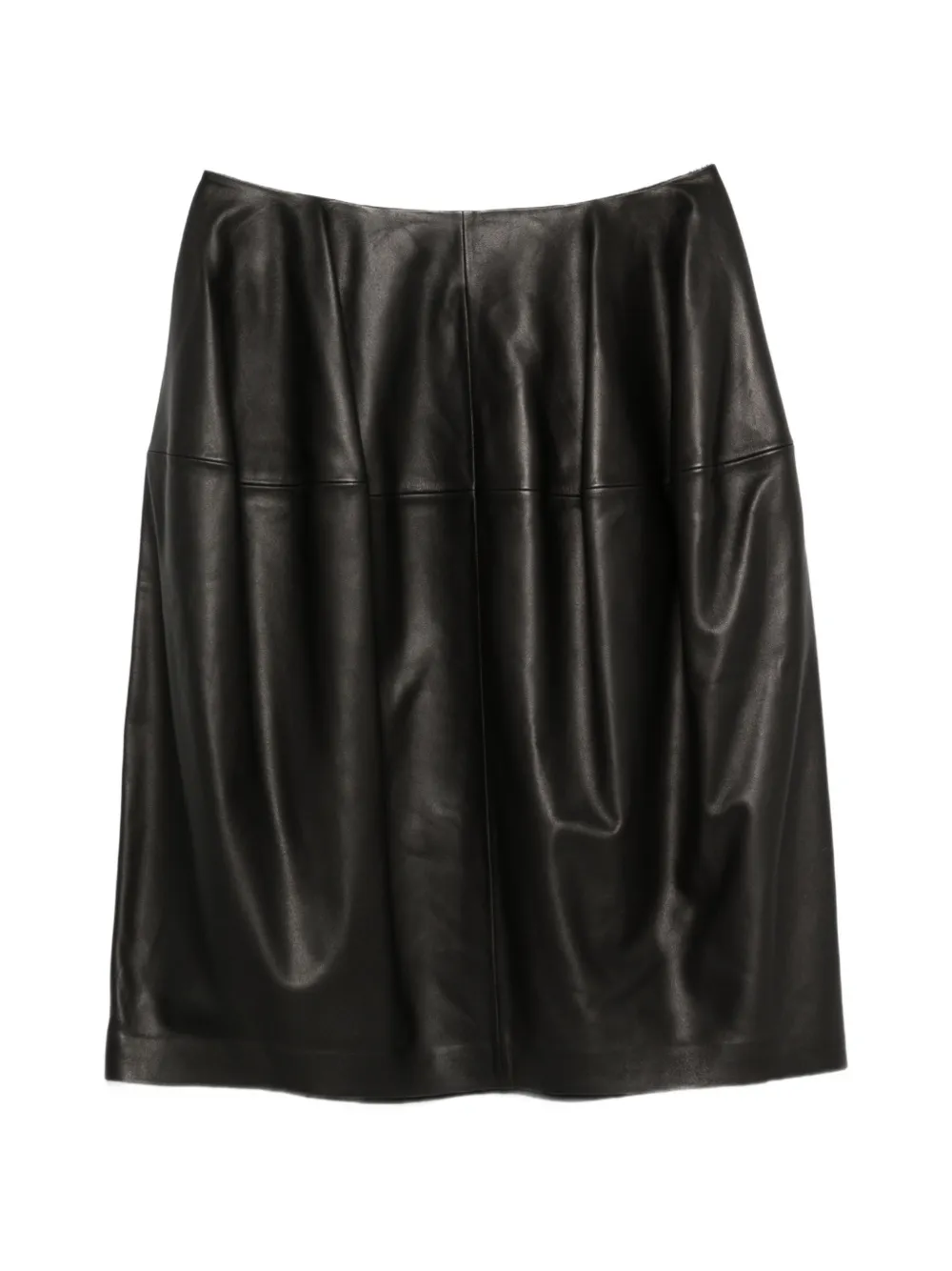 TOTEME pleated leather midi skirt