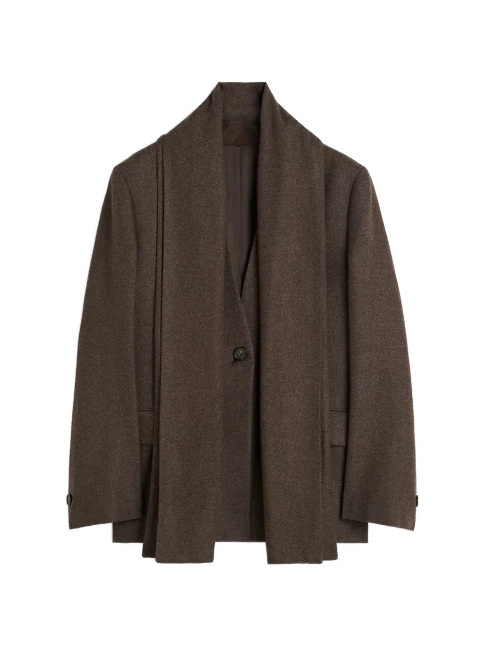 TOTEME scarf lapel blazer taupe melange - Marrone