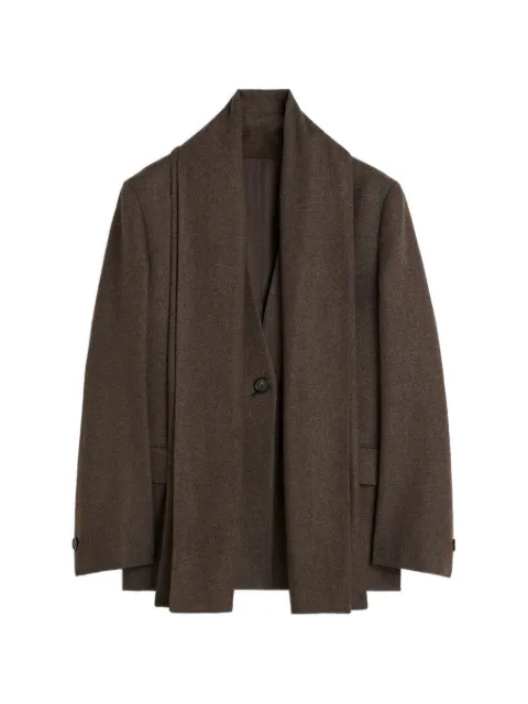 TOTEME scarf lapel blazer taupe melange