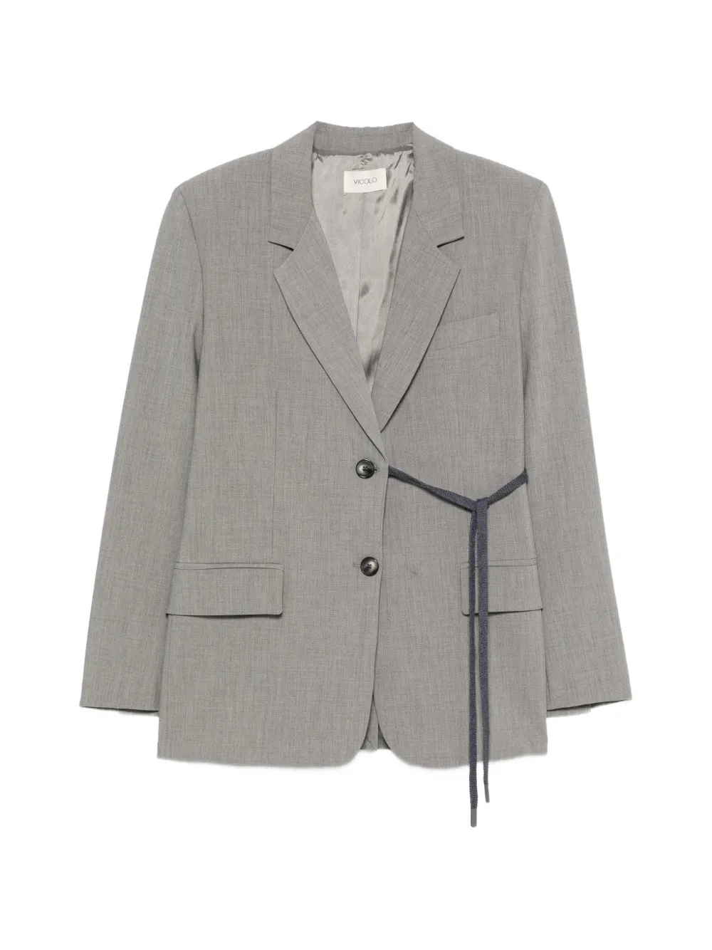 VICOLO tie-fastening notched-lapels blazer - Grigio