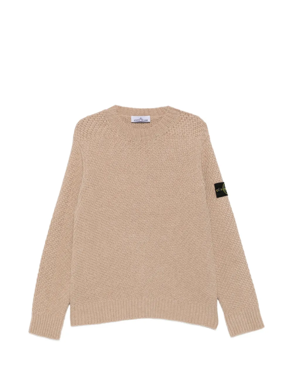 Stone Island Compass-patch waffle-knit sweater - Neutrals