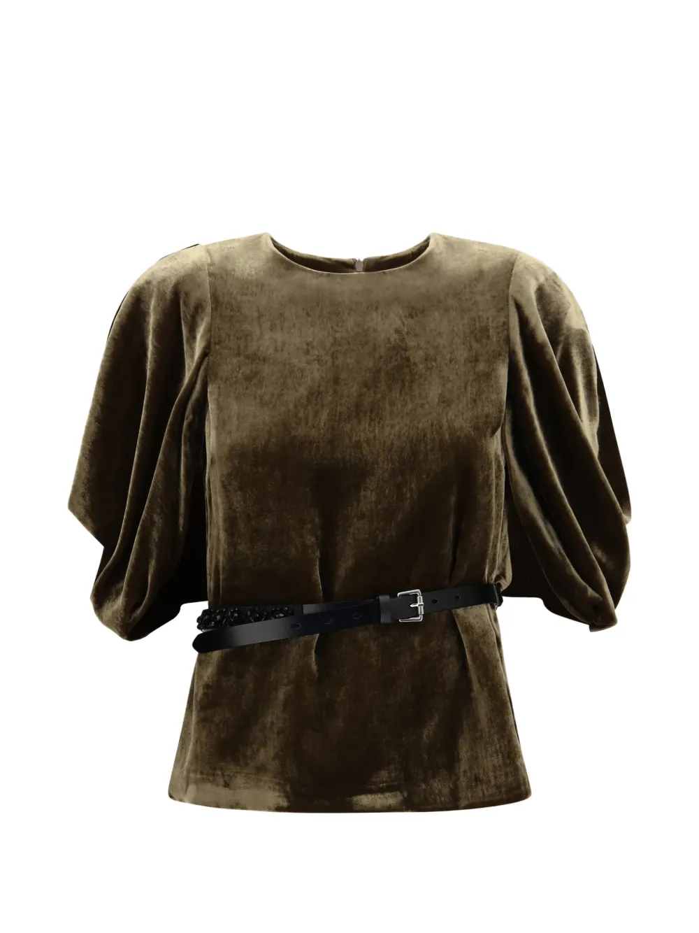 P.A.R.O.S.H. belted velvet blouse - Verde