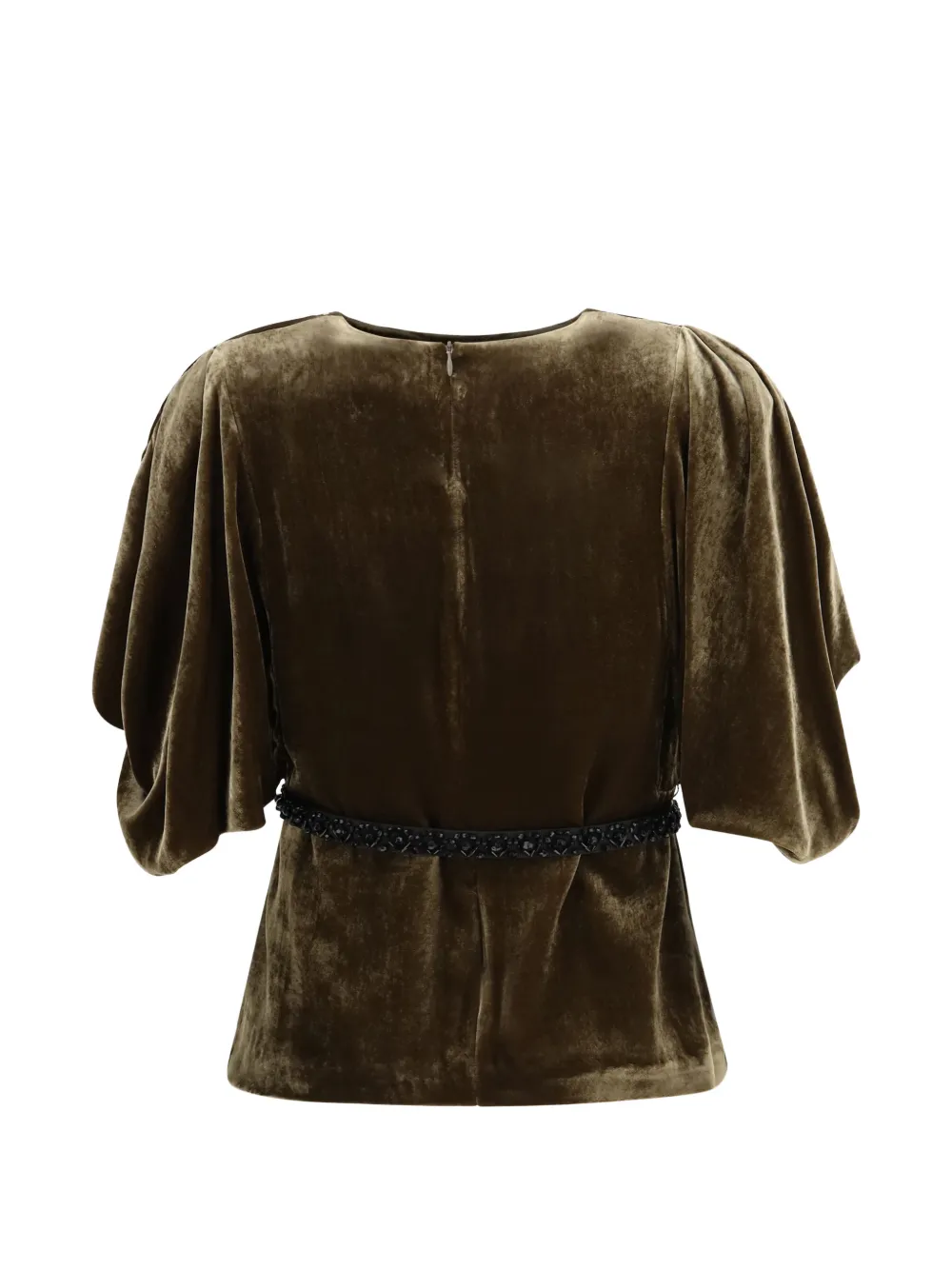 P.A.R.O.S.H. belted velvet blouse Groen