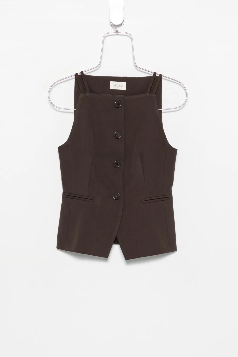 VICOLO button-up sleeveless top - Marron