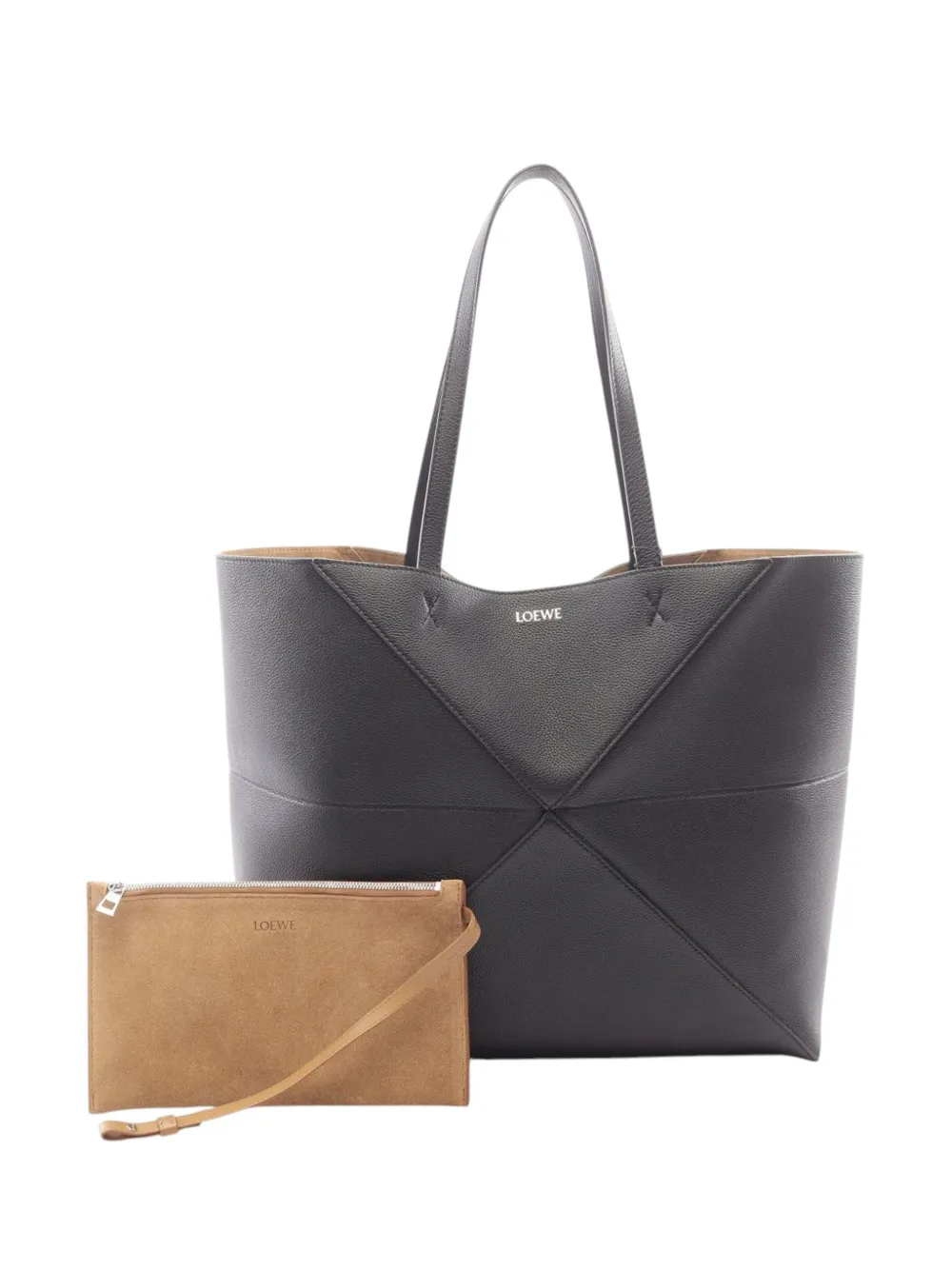 Loewe Pre-Owned 2010-2026 großer Puzzle Fold Tote Bag aus Kalbsleder - Schwarz