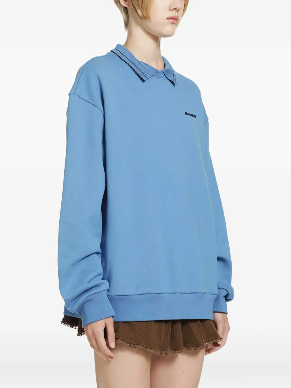 Miu Fleece sweater Blauw