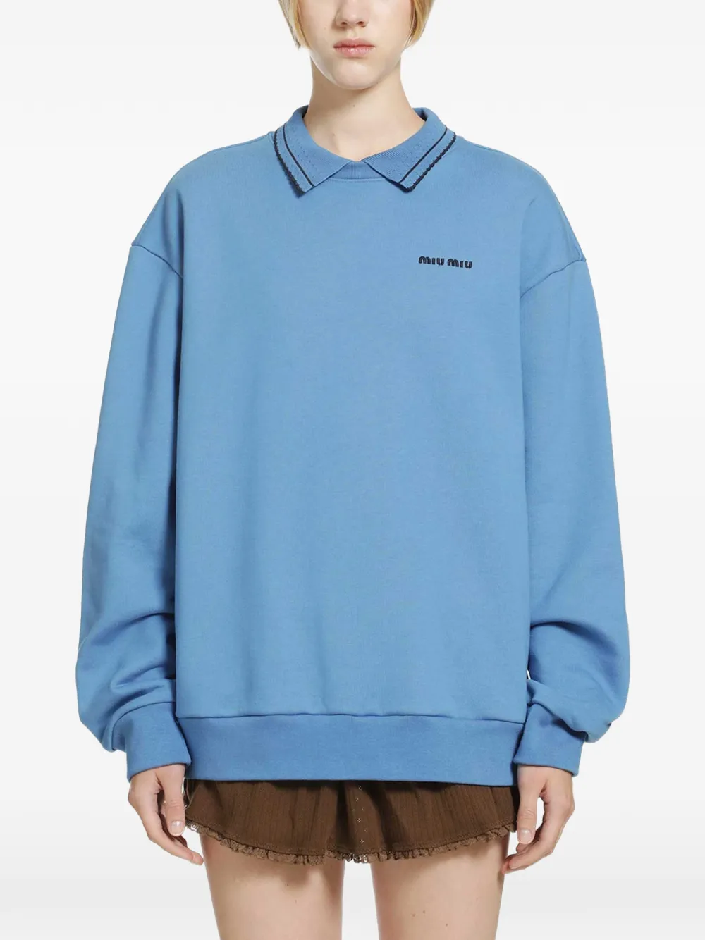 Miu Miu sweat en polaire - Bleu
