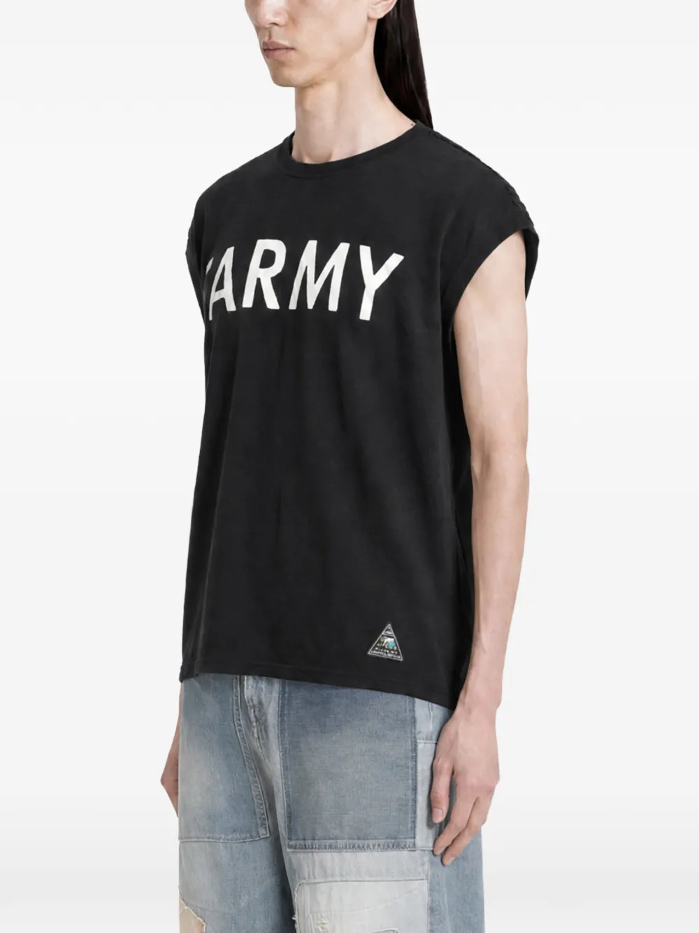 KAPITAL Katabira T-shirt met tekst-print Zwart