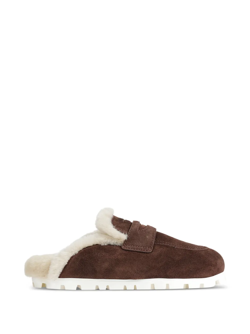 Miu Miu mules en daim à doublure lainée - Marron Miu Miu mules en daim à doublure lainée - Marron