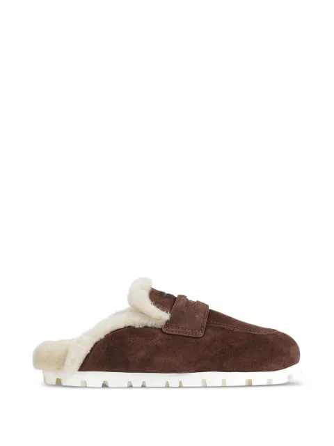 Miu Miu shearling-lined suede mules