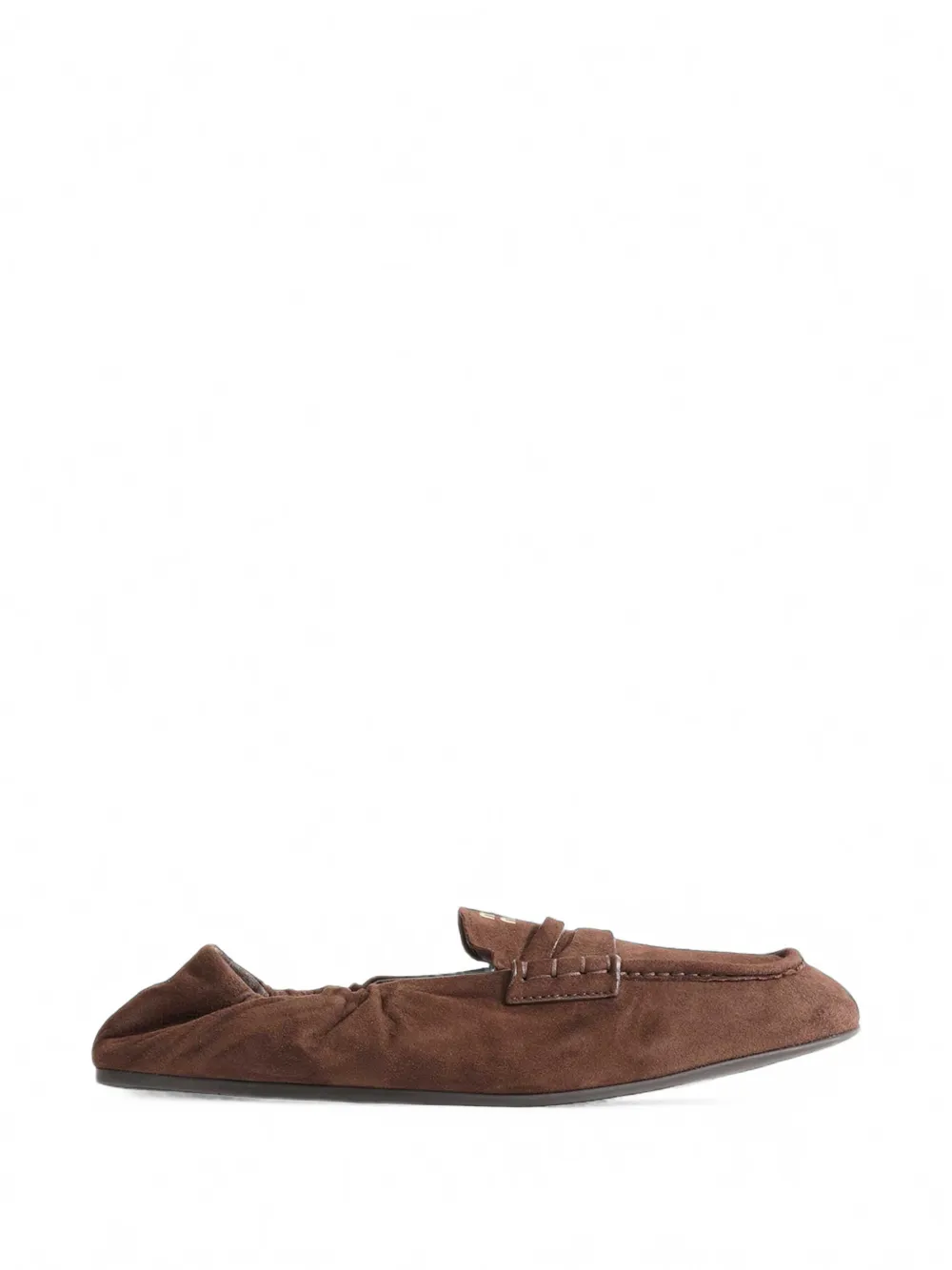 Miu Miu Ruches suede loafers - Marrone