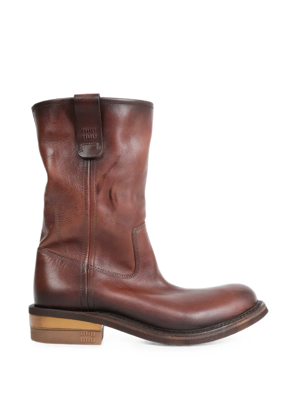 Miu Miu bottines Foule en cuir - Marron Miu Miu bottines Foule en cuir - Marron