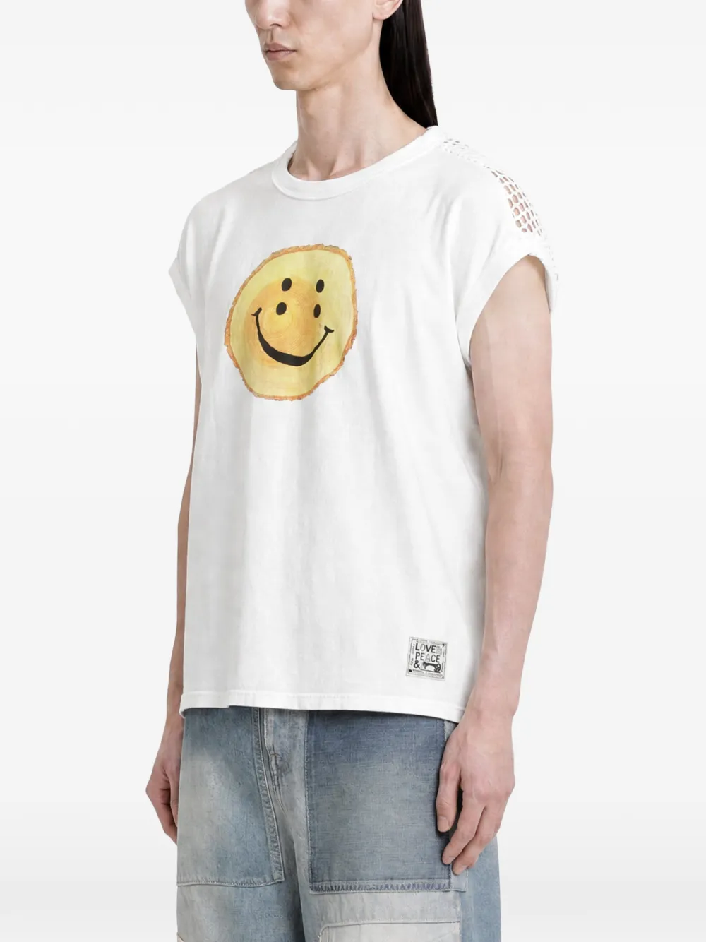 KAPITAL T-shirt met grafische print Wit