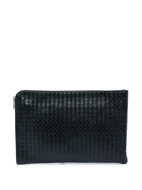 Bottega Veneta Pre-Owned bolso de mano porfolio de piel de napa con diseño Intrecciato y solapa 2012-2026
