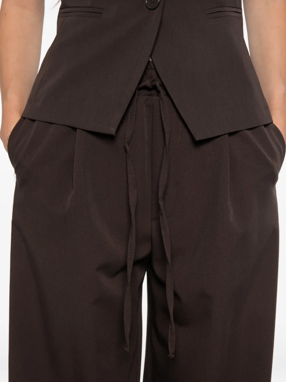 VICOLO Broek met wijde pijpen Bruin