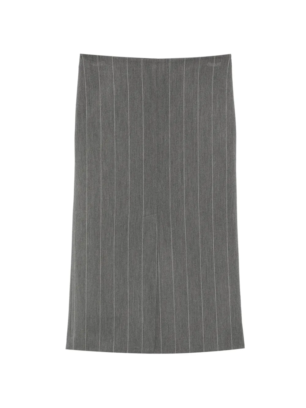 VICOLO pinstripe-pattern front-slit midi skirt - Gris