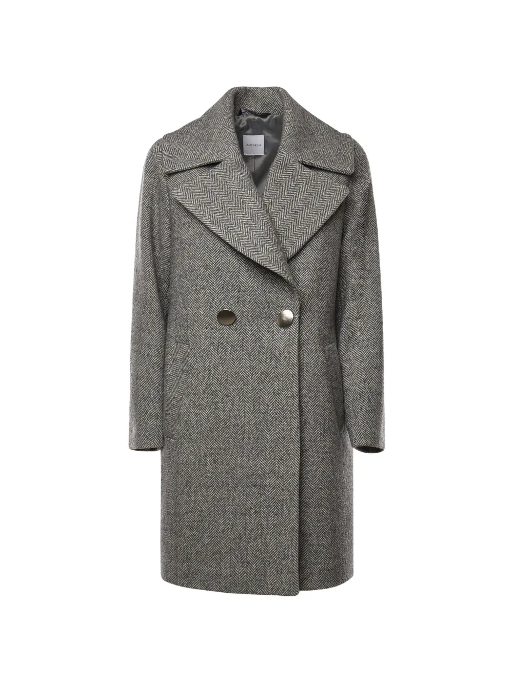 ALISHEVA herringbone-pattern double-breasted coat