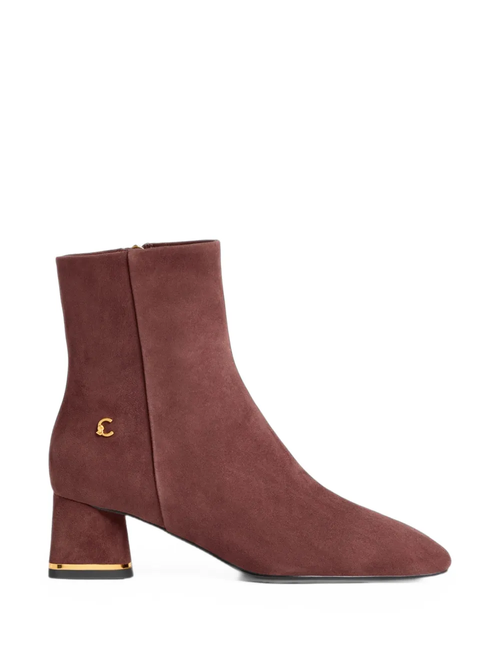 Coccinelle C-Everyday logo-plaque leather ankle boots - Marrone