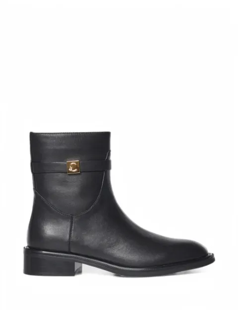 Coccinelle botines con placa del logo y hebilla