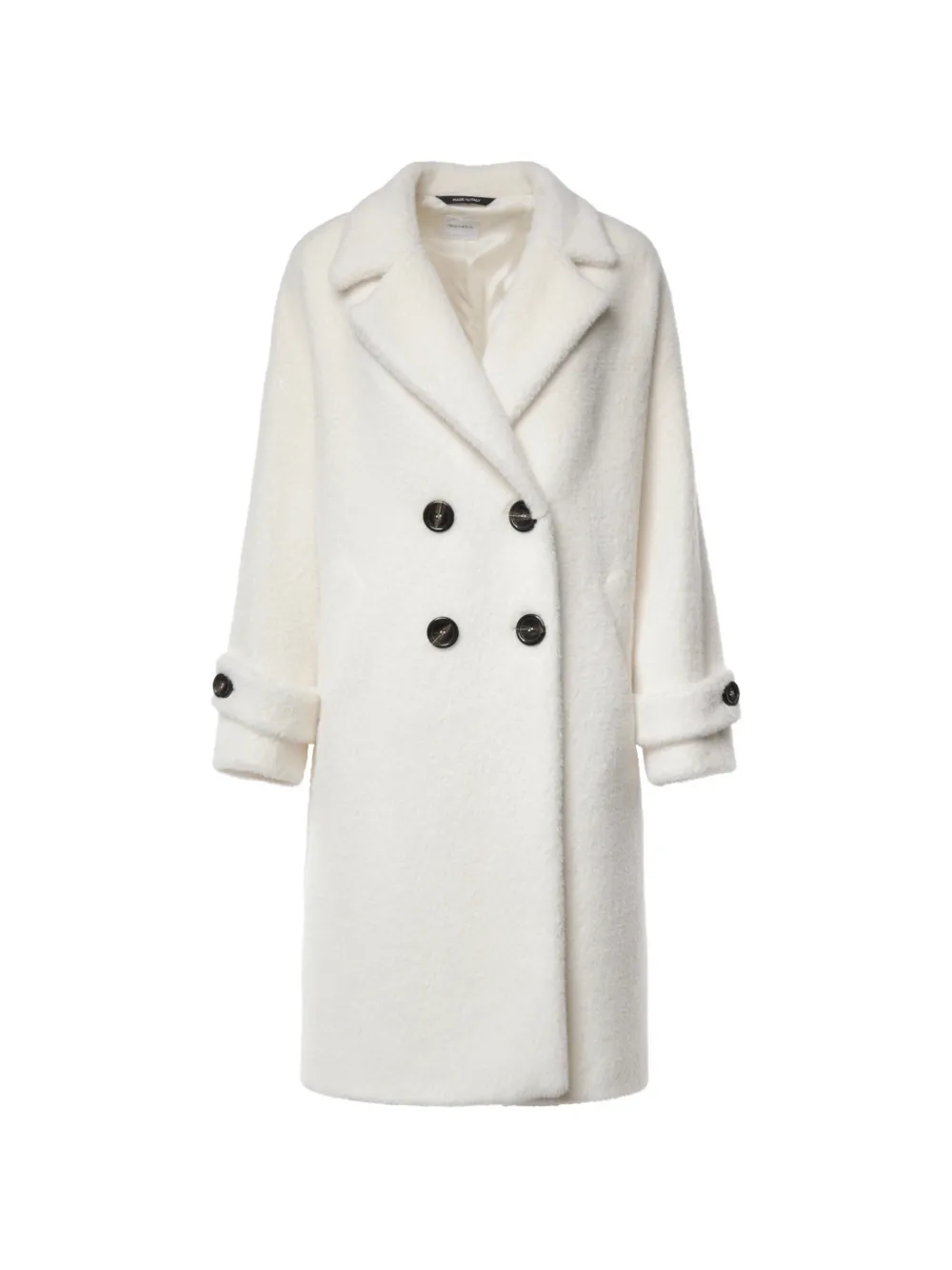 ALISHEVA double-breasted bouclé coat - White