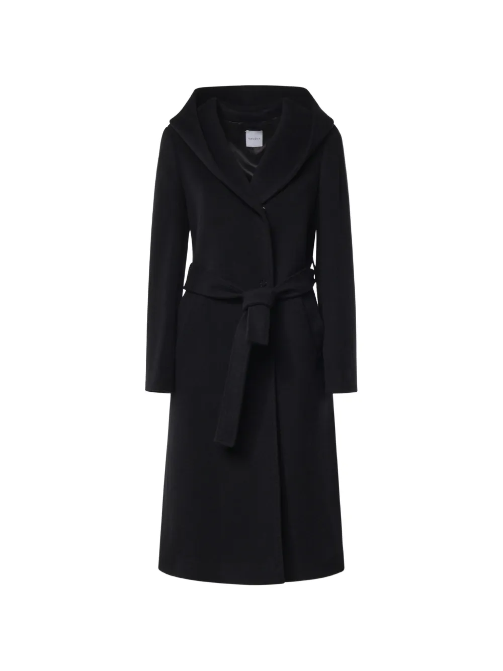 ALISHEVA hooded belted coat - Black