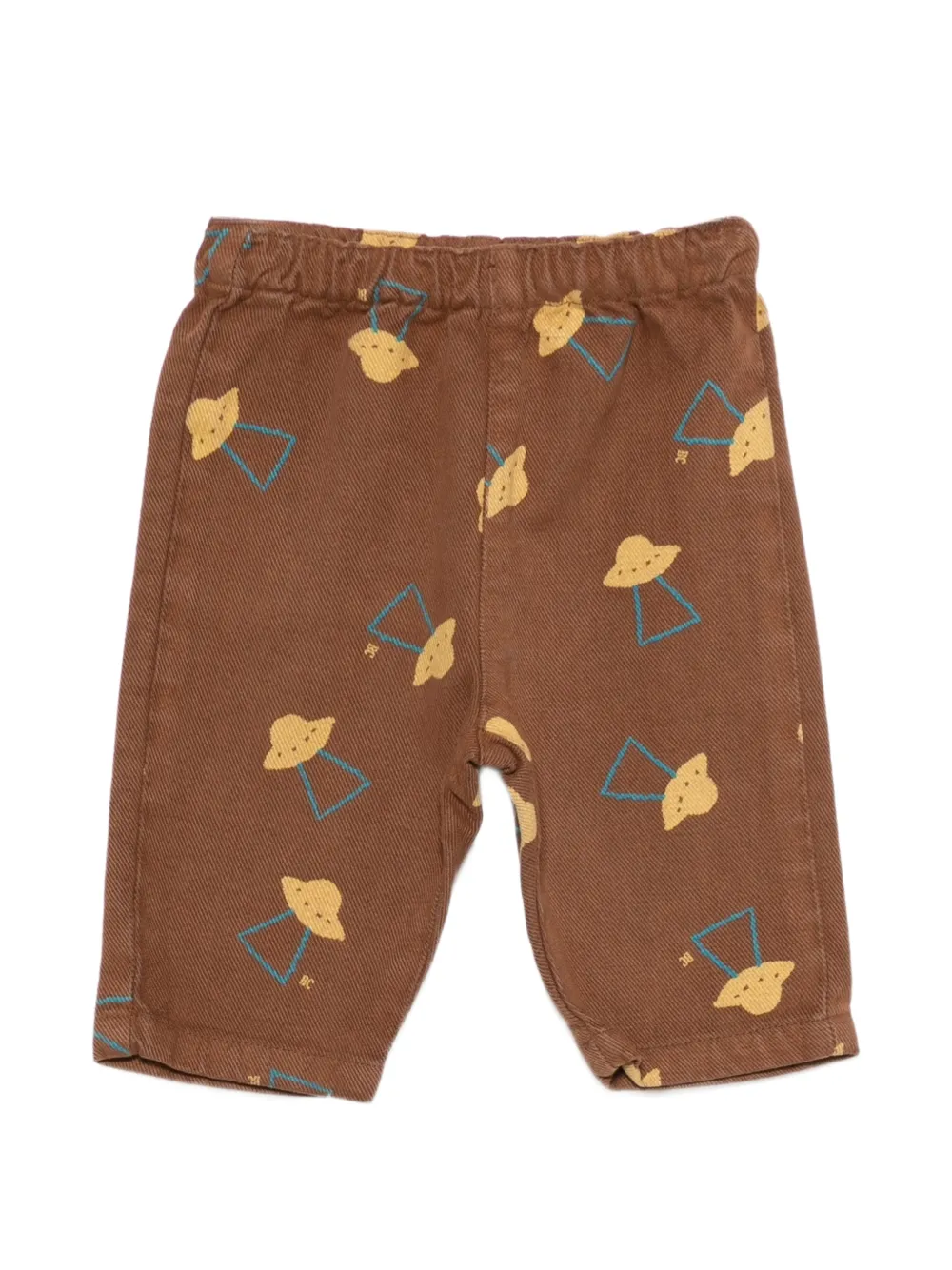 Bobo Choses ufo-print cotton-twill trousers Bruin