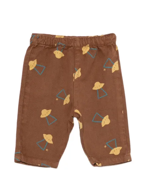 Bobo Choses ufo-print cotton-twill trousers
