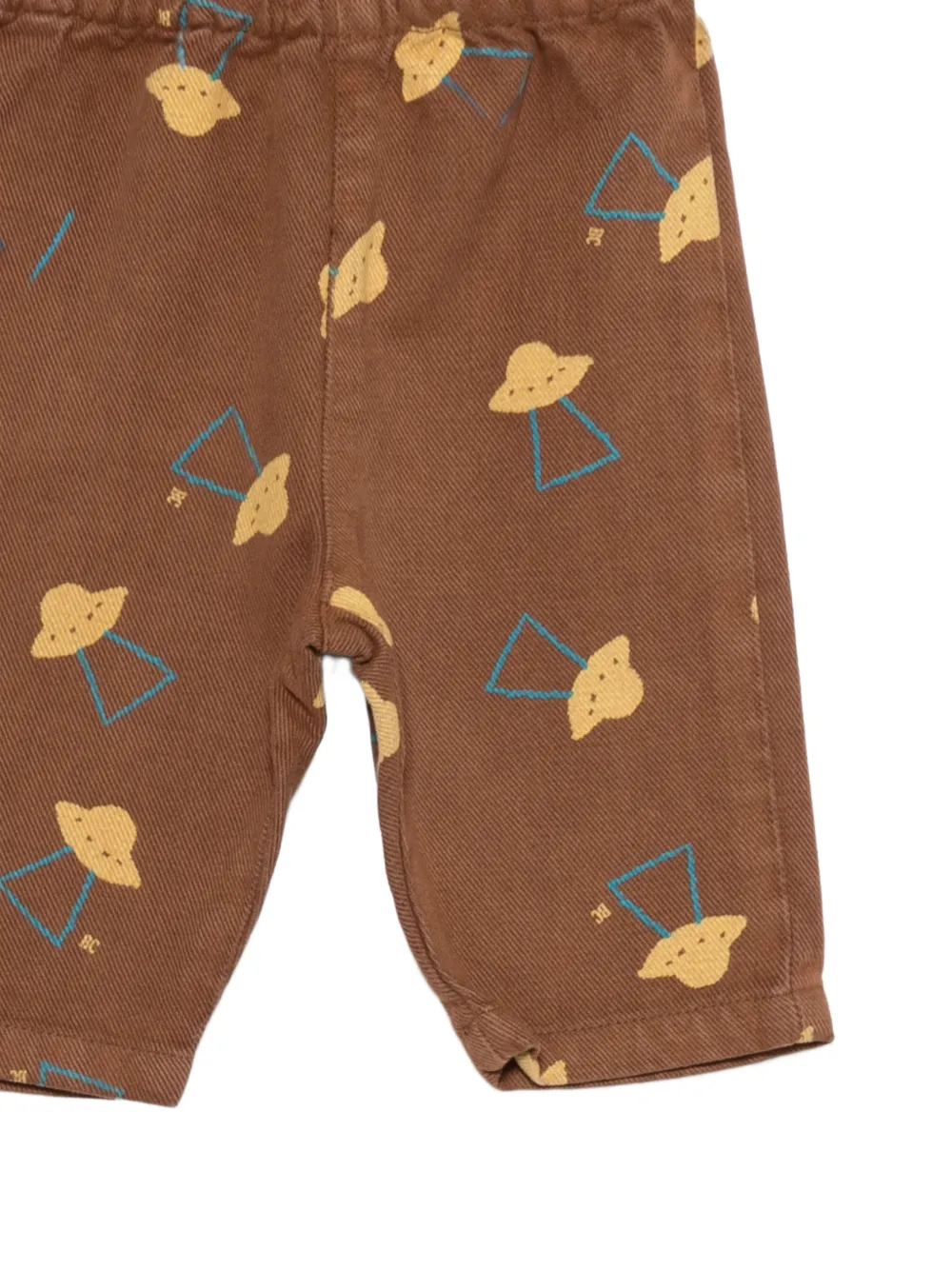 Bobo Choses ufo-print cotton-twill trousers Bruin
