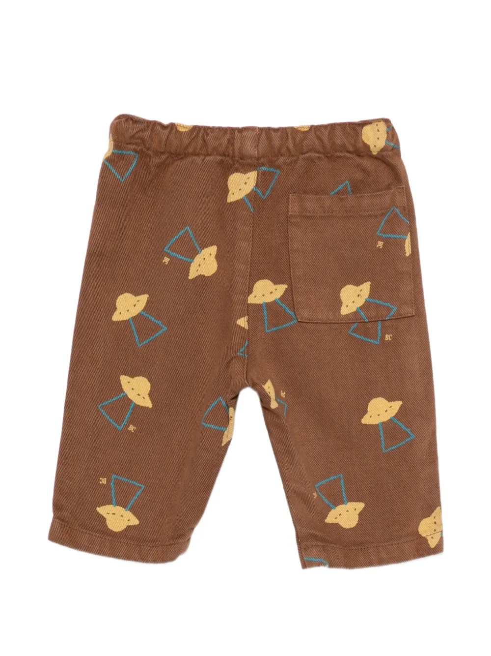 Bobo Choses ufo-print cotton-twill trousers Bruin