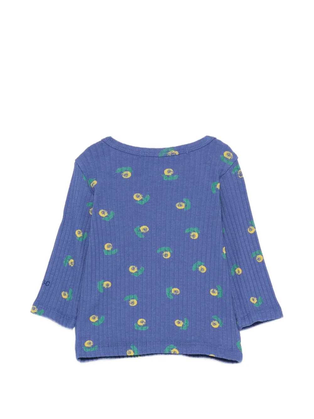 Bobo Choses Geribbeld T-shirt met bloemenprint Blauw