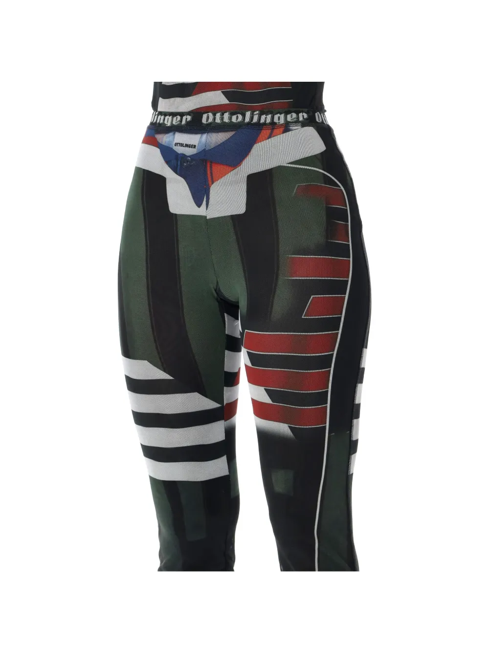 Ottolinger Sporty Polo broek met grafische print en tailleband met logo Zwart