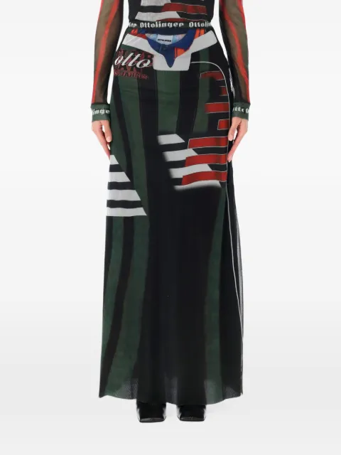 Ottolinger graphic-print mesh maxi skirt
