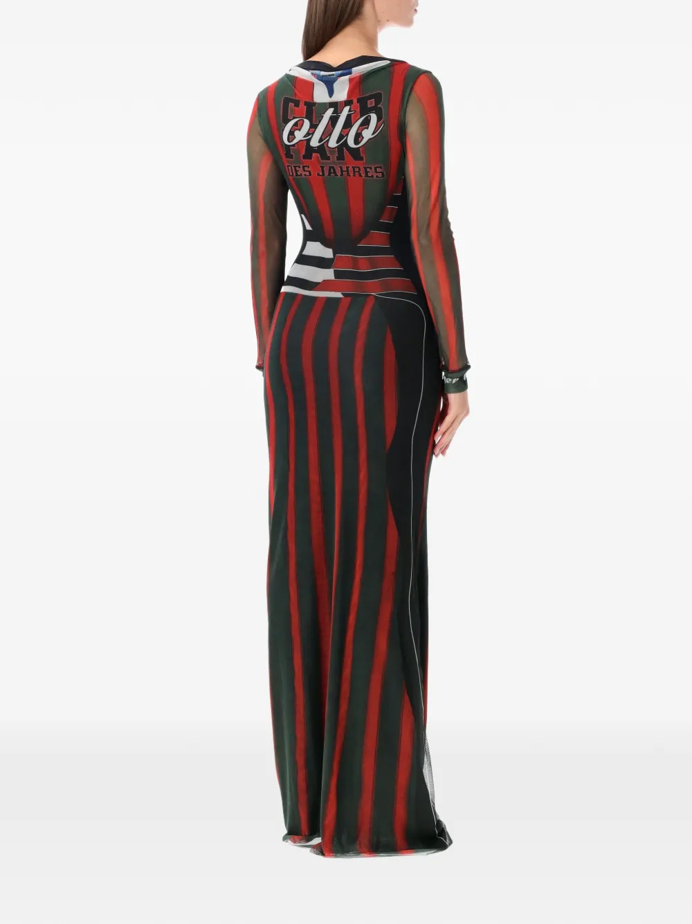 Ottolinger Sporty Polo graphic-print maxi dress Rood