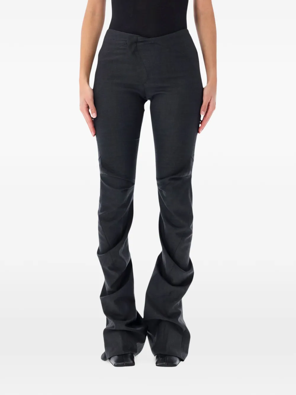 Ottolinger wrap-front twisted-seam trousers Grijs