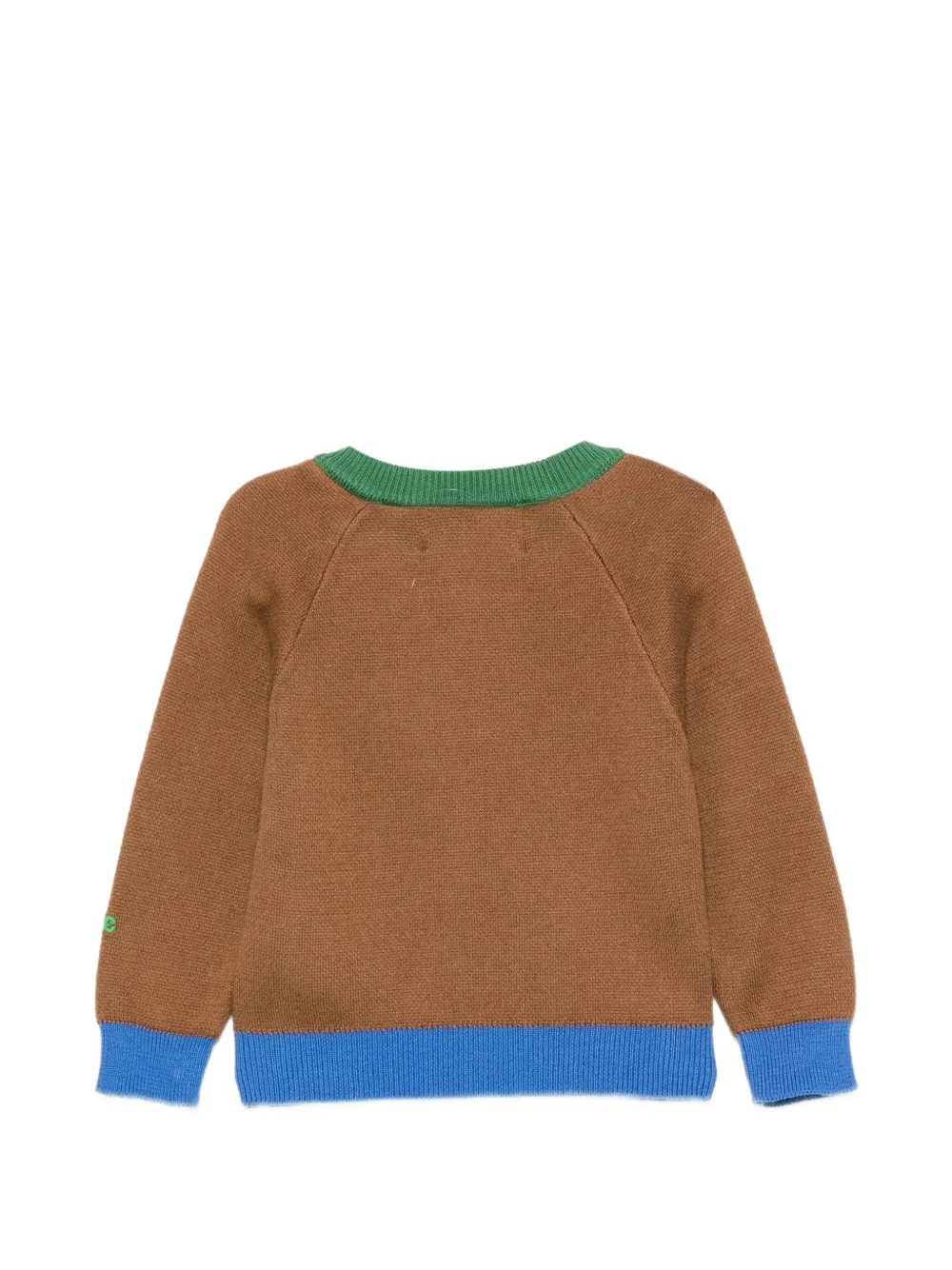 Bobo Choses Trui met grafische intarsia en knoopsluiting Bruin
