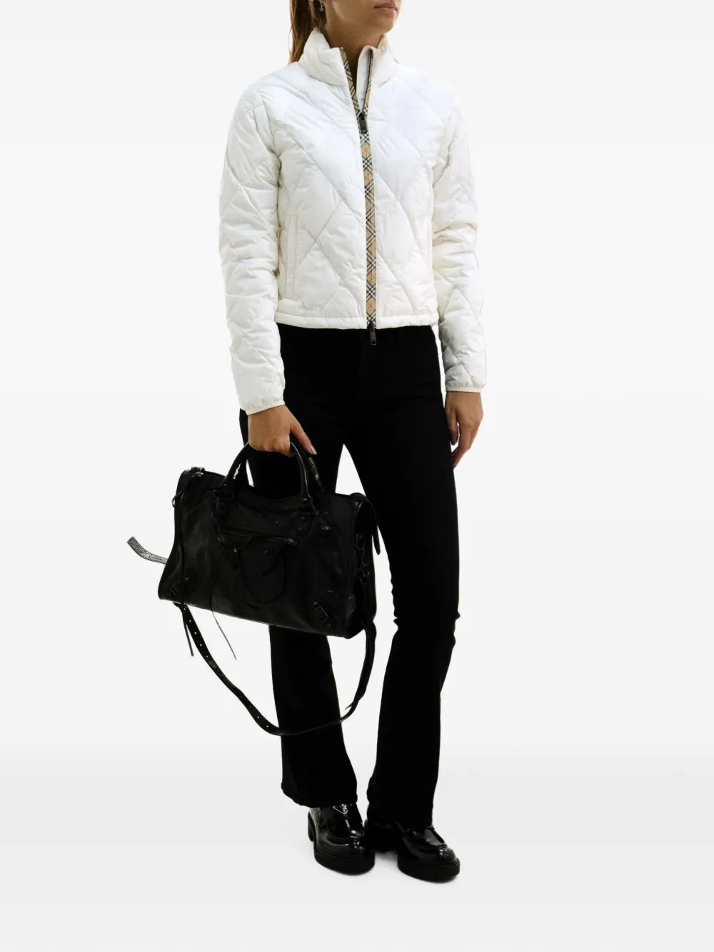 Burberry Bramford gewatteerd nylon jack Wit