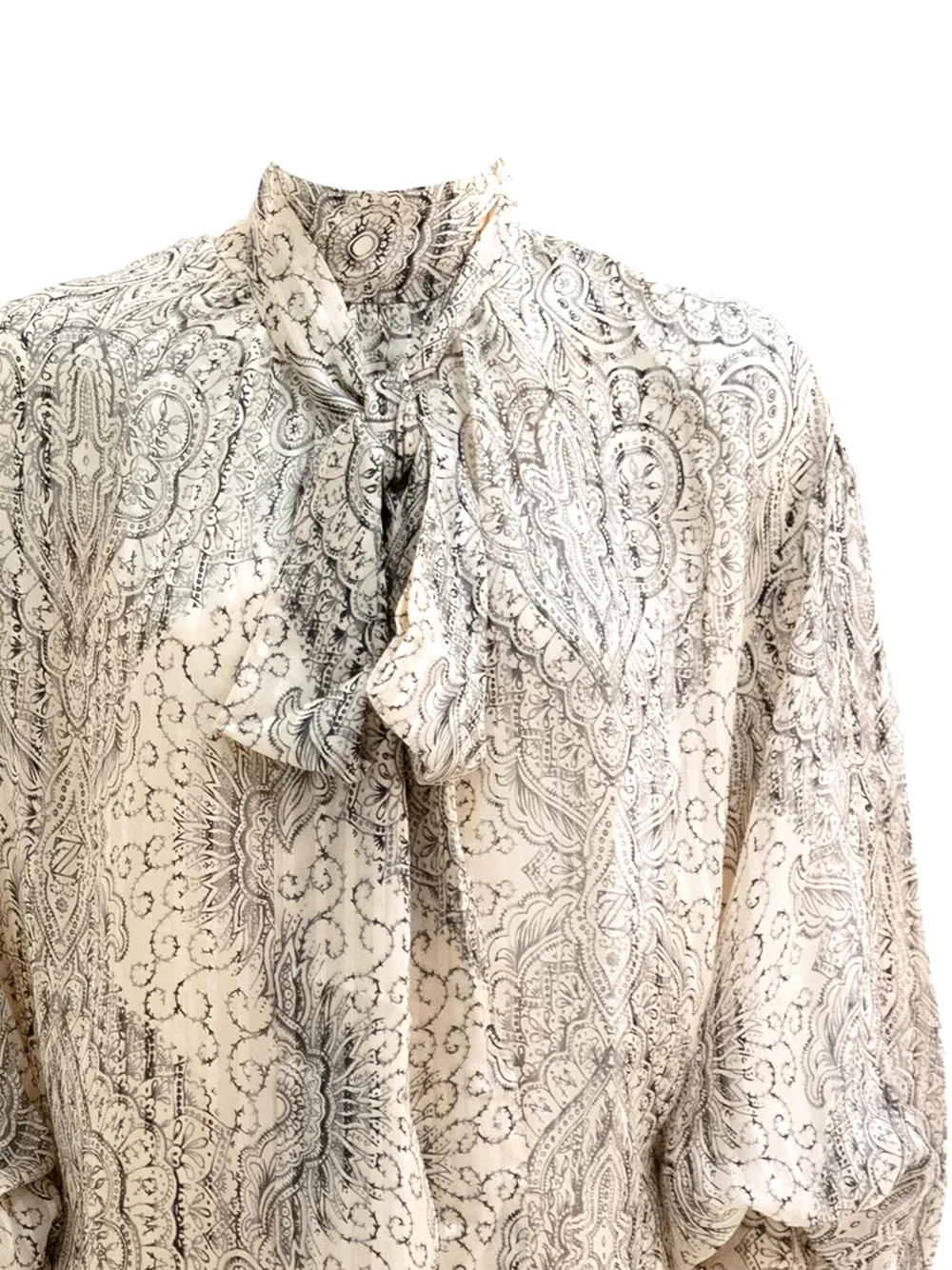 ZIMMERMANN Blouse met strik en paisley-print Beige
