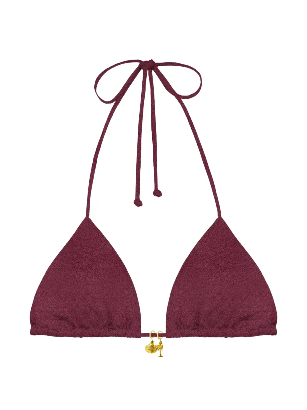 MC2 Saint Barth charm-detail halterneck bikini top