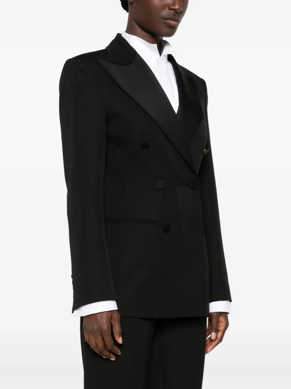 Seafarer Blazer met dubbele rij knopen en puntige revers Zwart