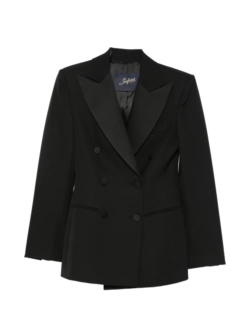 Seafarer double-breasted peaked-lapel blazer - Nero