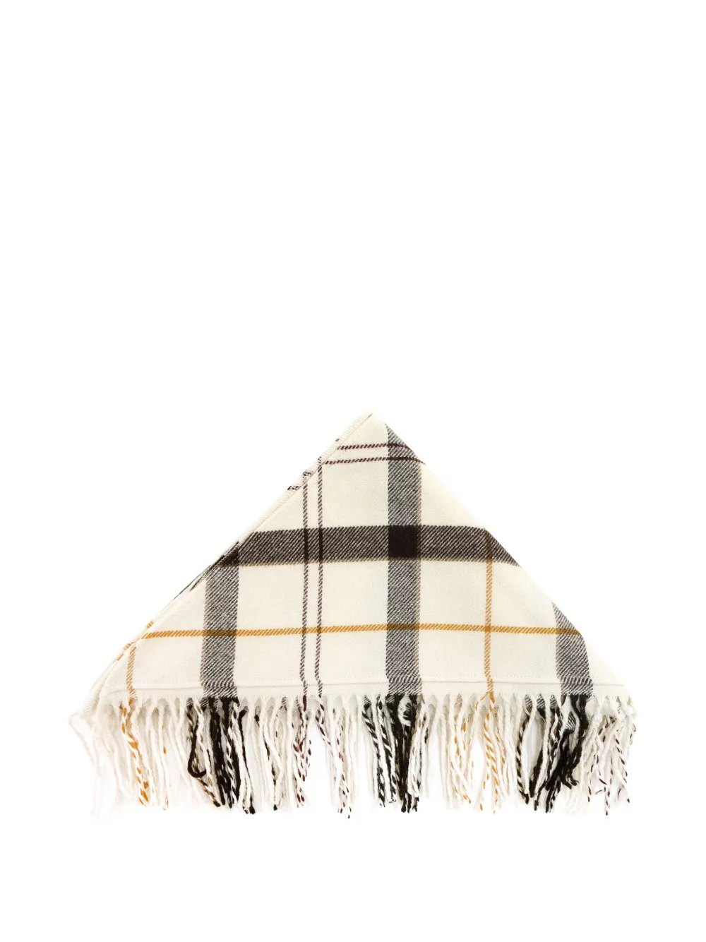 Barbour check-pattern fringed scarf - Toni neutri