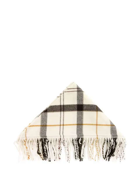 Barbour bufanda con motivo de cuadros y flecos