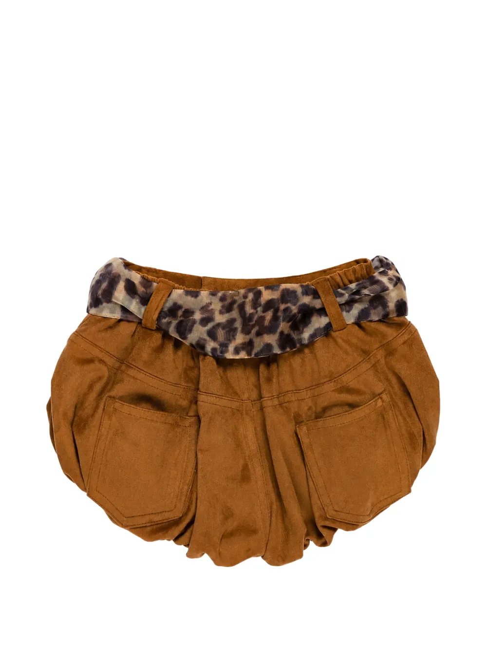 Miss Grant Kids Shorts met luipaardprint en strikdetail Bruin